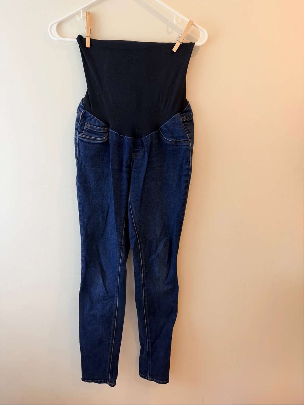 Jessica Simpson Dark Blue Skinny Maternity Jeans with Black Support Panel